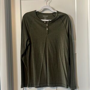 Vintage Olive Long Sleeve Henley
